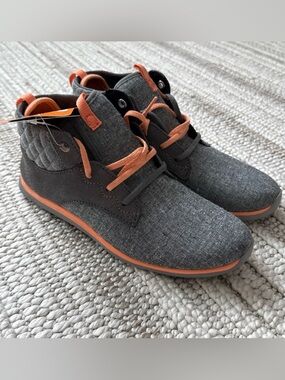 W's Cushe Gray Orange Jiva Chukka Ankle Boots Sneakers Hiking Canvas Yoga sz 6
